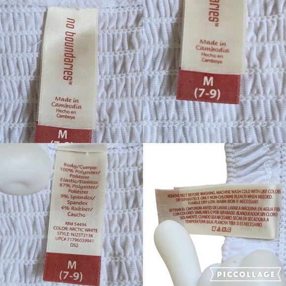 No Boundaries White Tiered Strapless Tube Dress Size M (7-9) - Picture 11 of 11